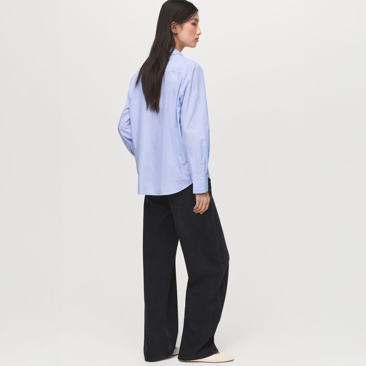 MANGO - Blusa Recta Mezcla Algodón Y Lyocell Mujer Mango