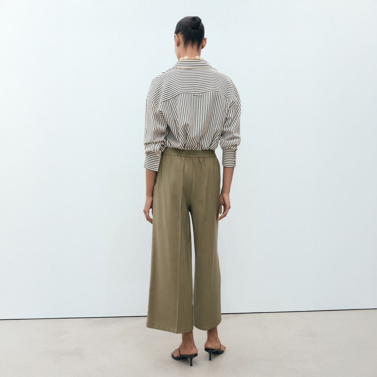 MANGO - Pantalón Palazzo Fluido Mujer Mango