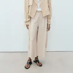 MANGO - Pantalón Palazzo Fluido Mujer