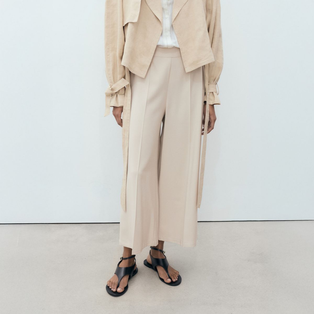 MANGO - Pantalón Palazzo Fluido Mujer Mango