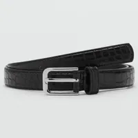 Cinturón Fino Efecto Piel Coco Mujer