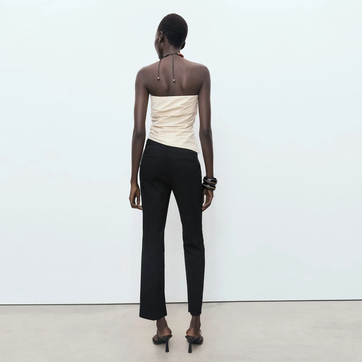 MANGO - Pantalón Recto Crop Mujer Mango