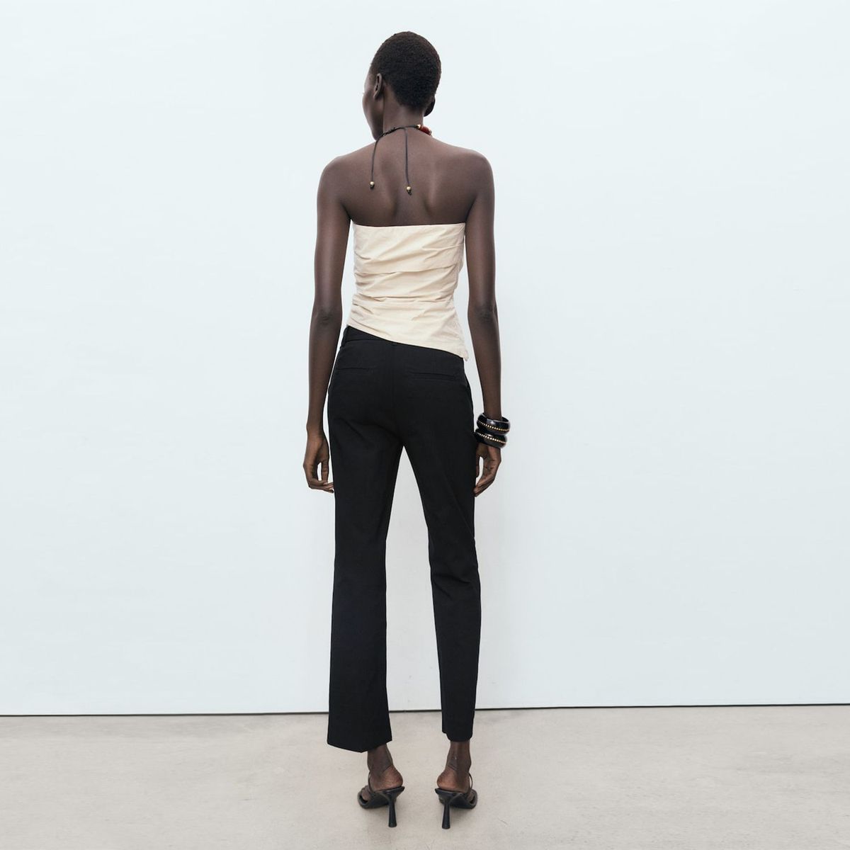 MANGO - Pantalón Recto Crop Mujer Mango