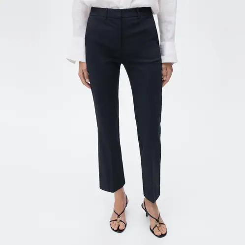 MANGO - Pantalón Recto Crop Mujer