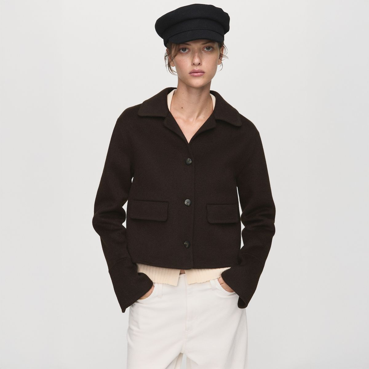 MANGO - Chaqueta Lana Botones Mujer Mango