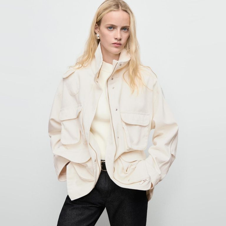 MANGO Chaqueta Vaquera Oversize Bolsillos Mujer