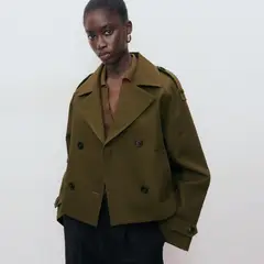 MANGO - Trench Corto Oversize Doble Botonadura Mujer