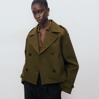 Trench Corto Oversize Doble Botonadura Mujer