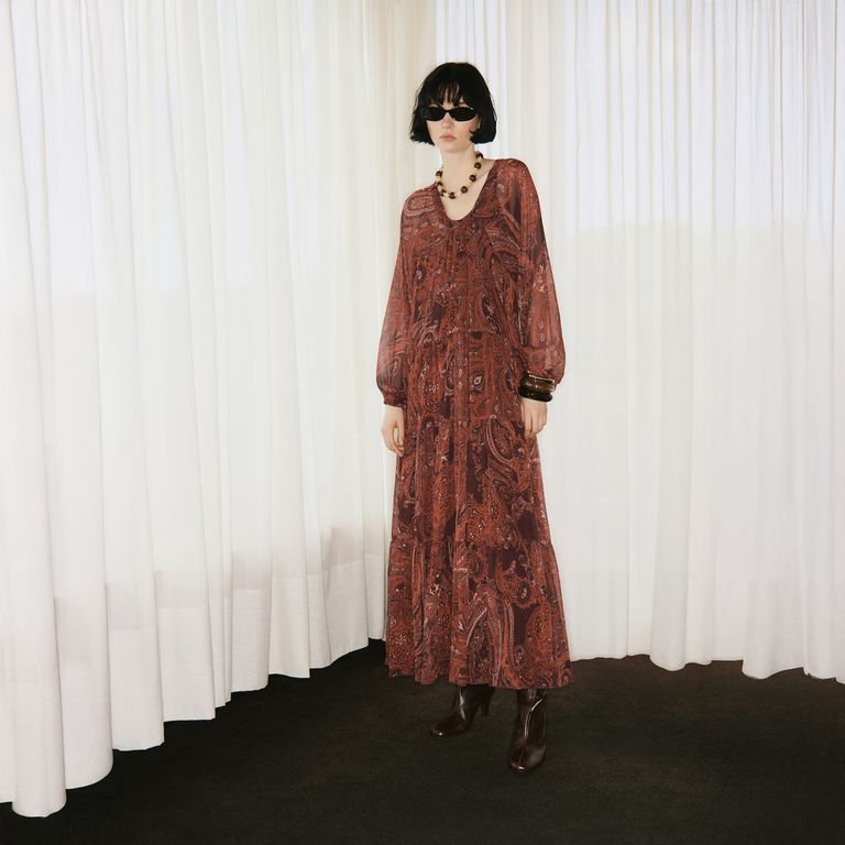 Vestido Oversize Estampado Paisley Mujer