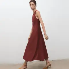 MANGO - Vestido Largo Evasé Mujer