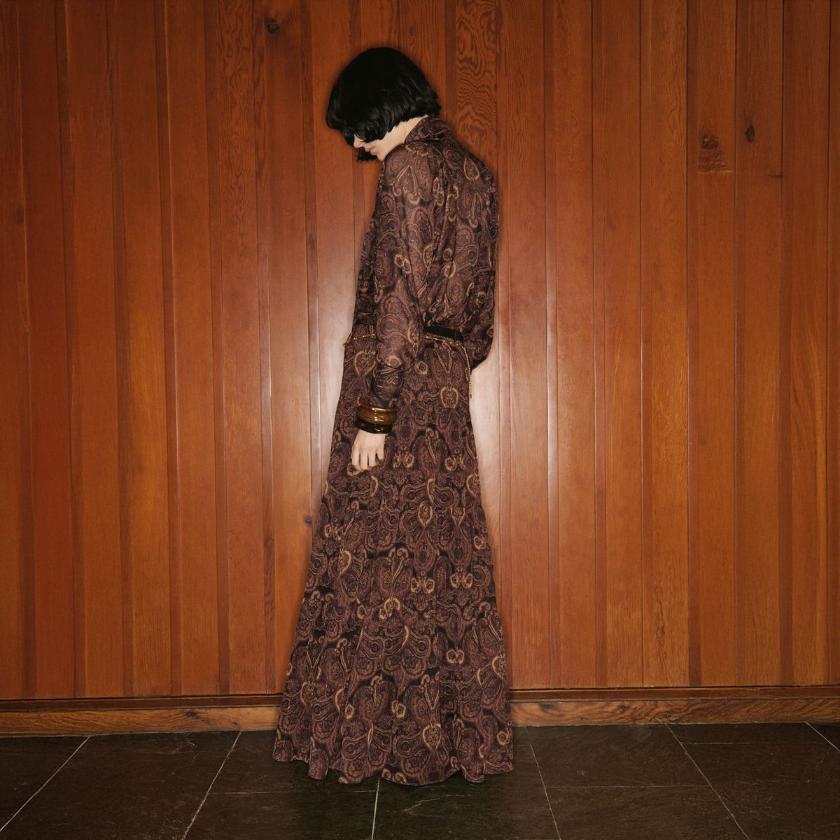 MANGO - Falda Evasé Estampado Paisley Mujer Mango