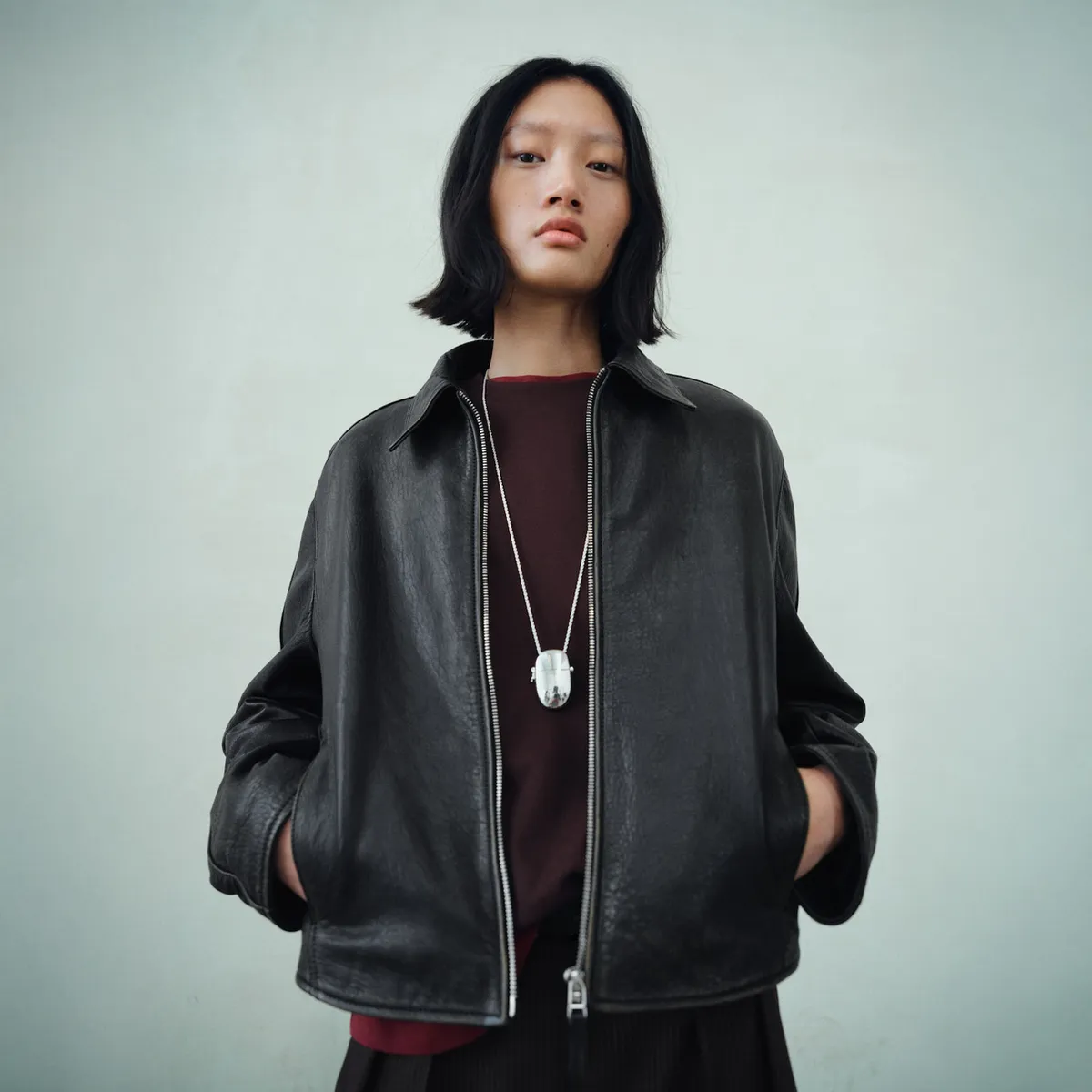 MANGO - Chaqueta Piel Solapas Mujer Mango