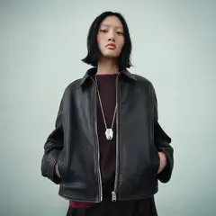 MANGO - Chaqueta Piel Solapas Mujer