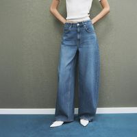 Jeans Balloon Tiro Medio Mujer