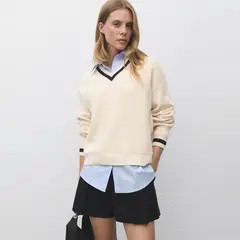 MANGO - Sweater Camisa Combinado Mujer