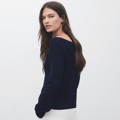 Imagen 2 del producto Sweater Punto Fino Cuello Barco Mujer