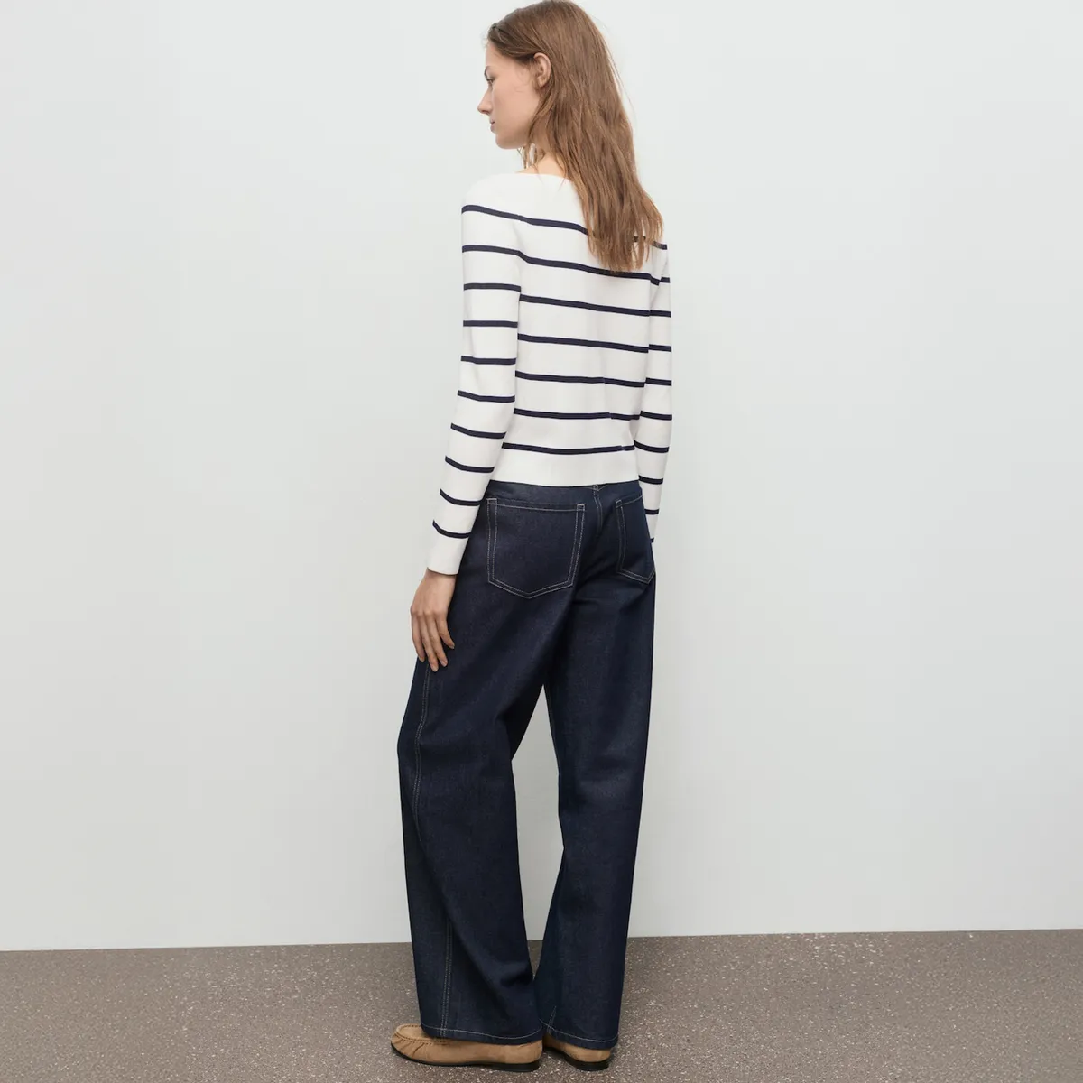 MANGO - Sweater Punto Fino Cuello Barco Mujer Mango