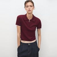 Sweater Cuello Polo Cremallera Mujer