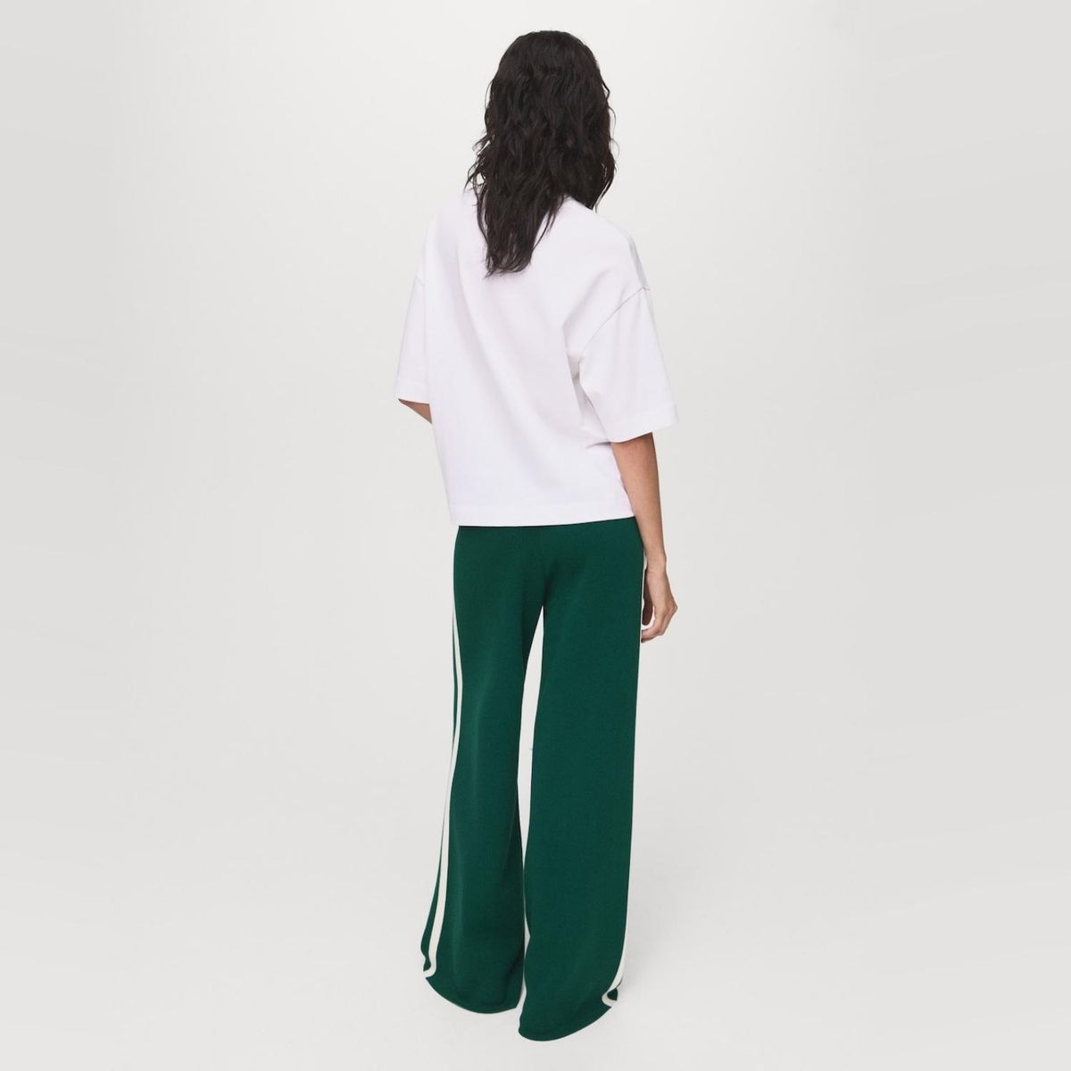 MANGO - Pantalón Recto Punto Fino Mujer Mango