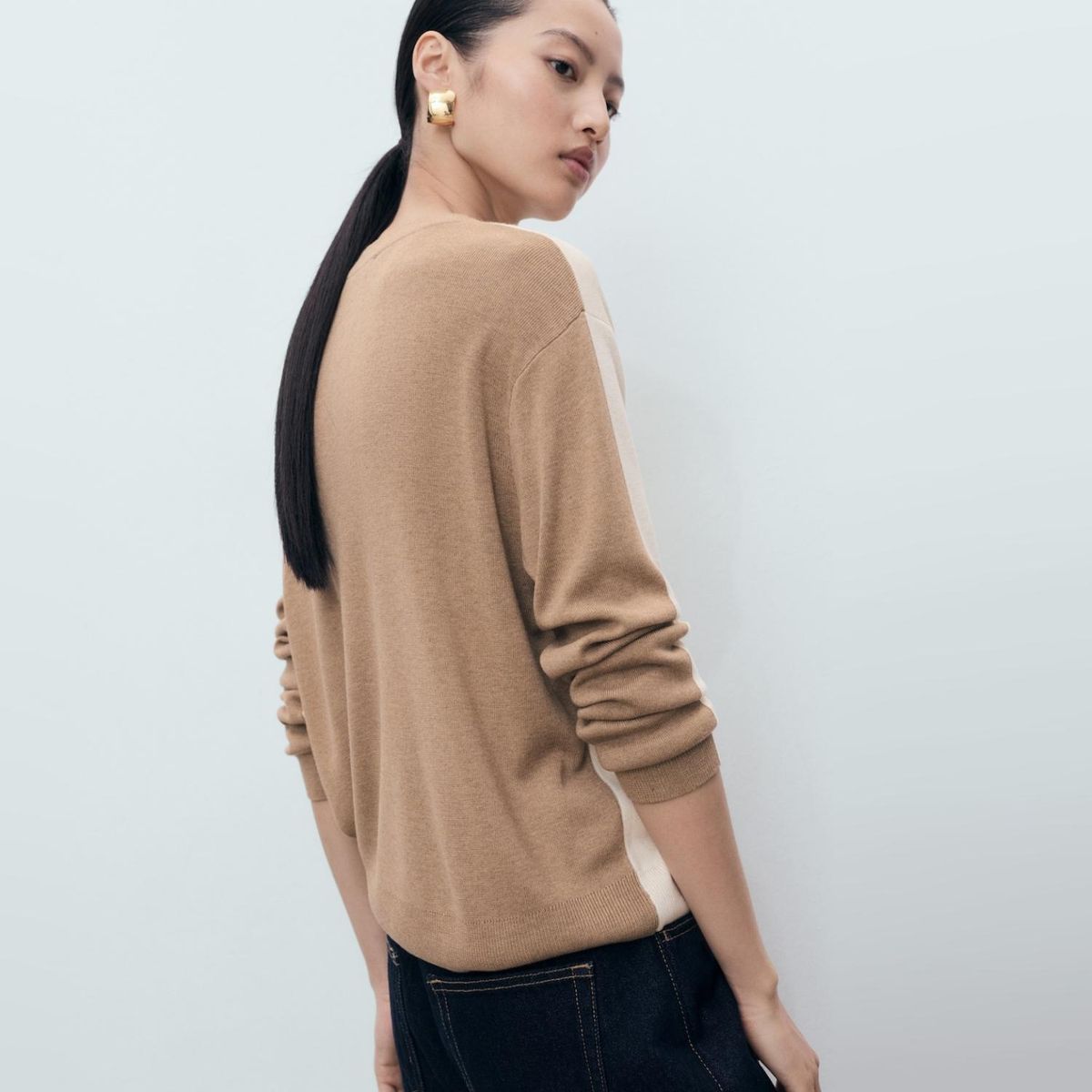 MANGO - Sweater Diseño Combinado Mujer Mango