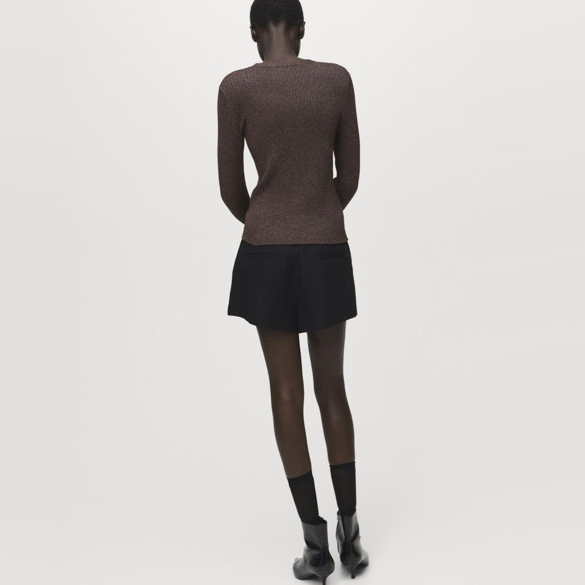 MANGO - Chaleco Punto Canalé Mujer Mango