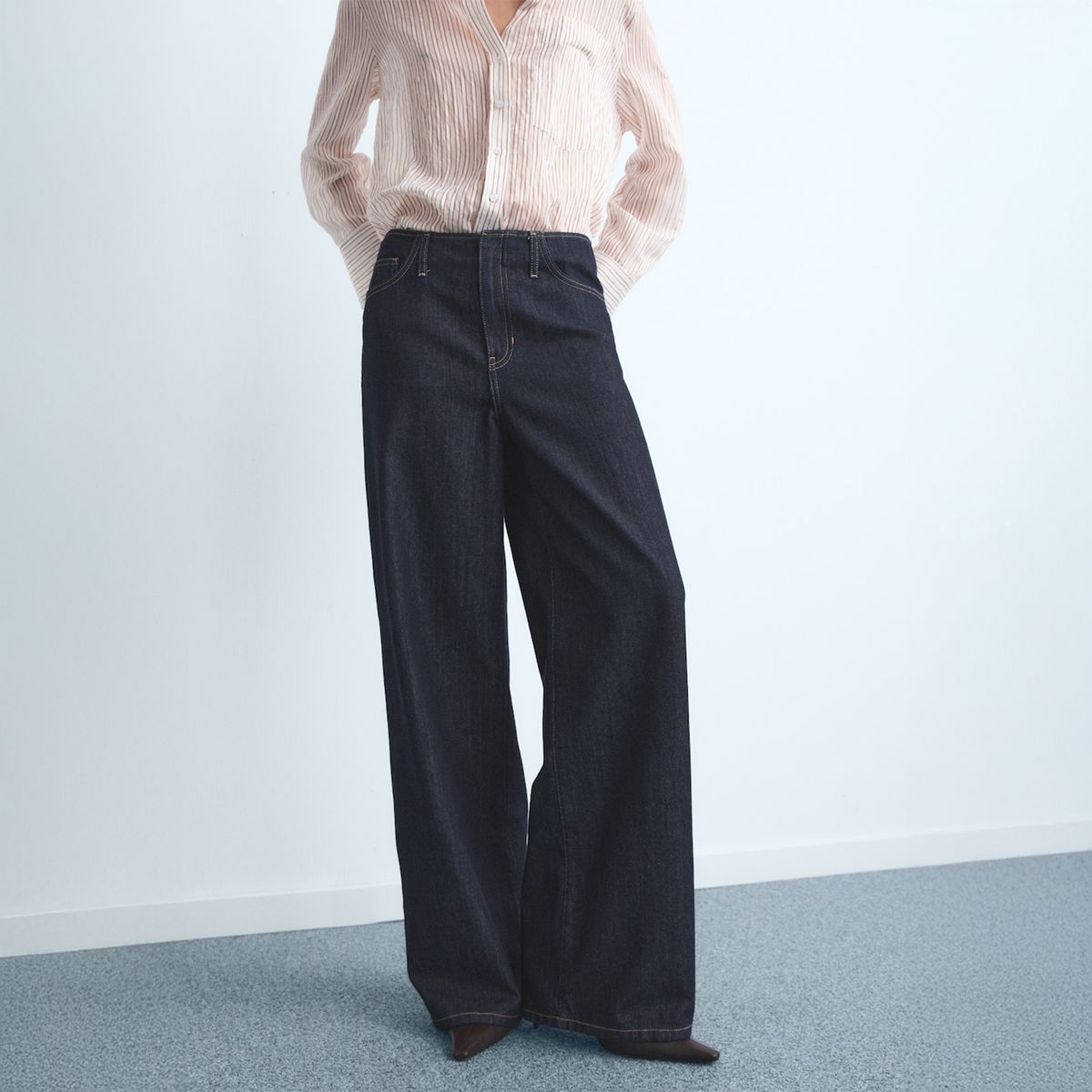 MANGO - Jeans Wide Leg Tiro Medio Mujer Mango