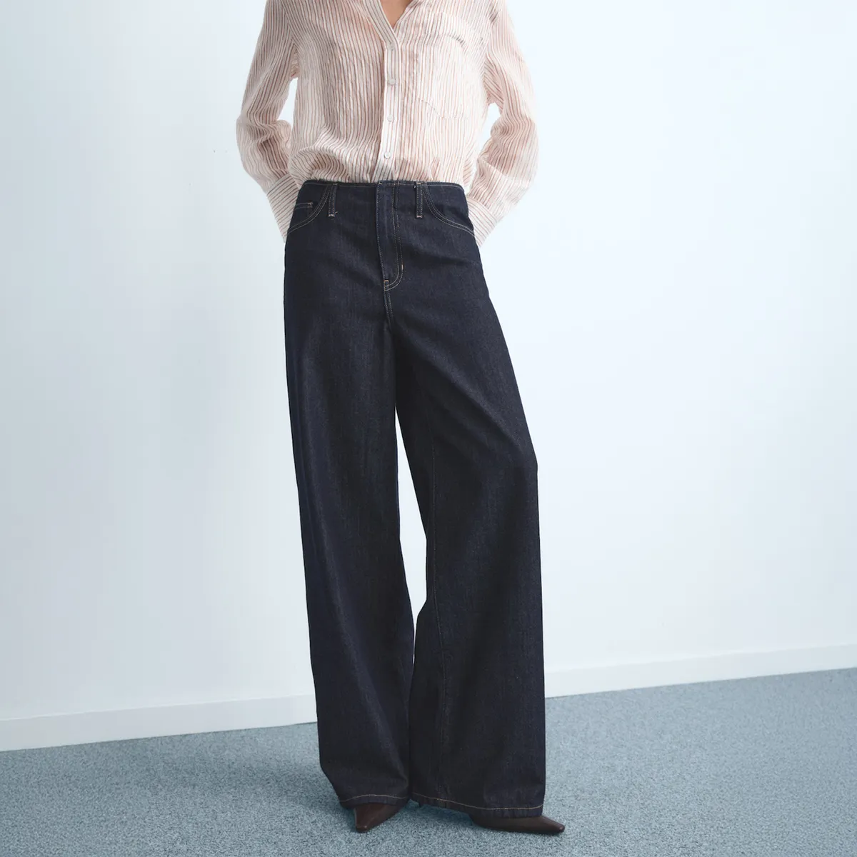 MANGO - Jeans Wide Leg Tiro Medio Mujer Mango