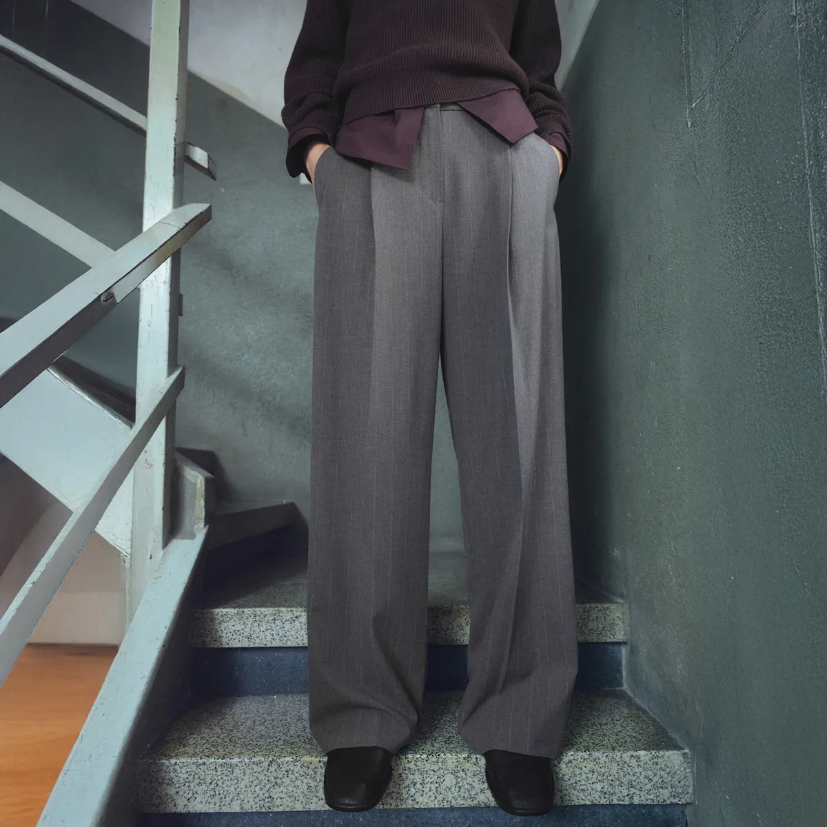 MANGO - Pantalón Wide Leg Pinzas Mujer Mango