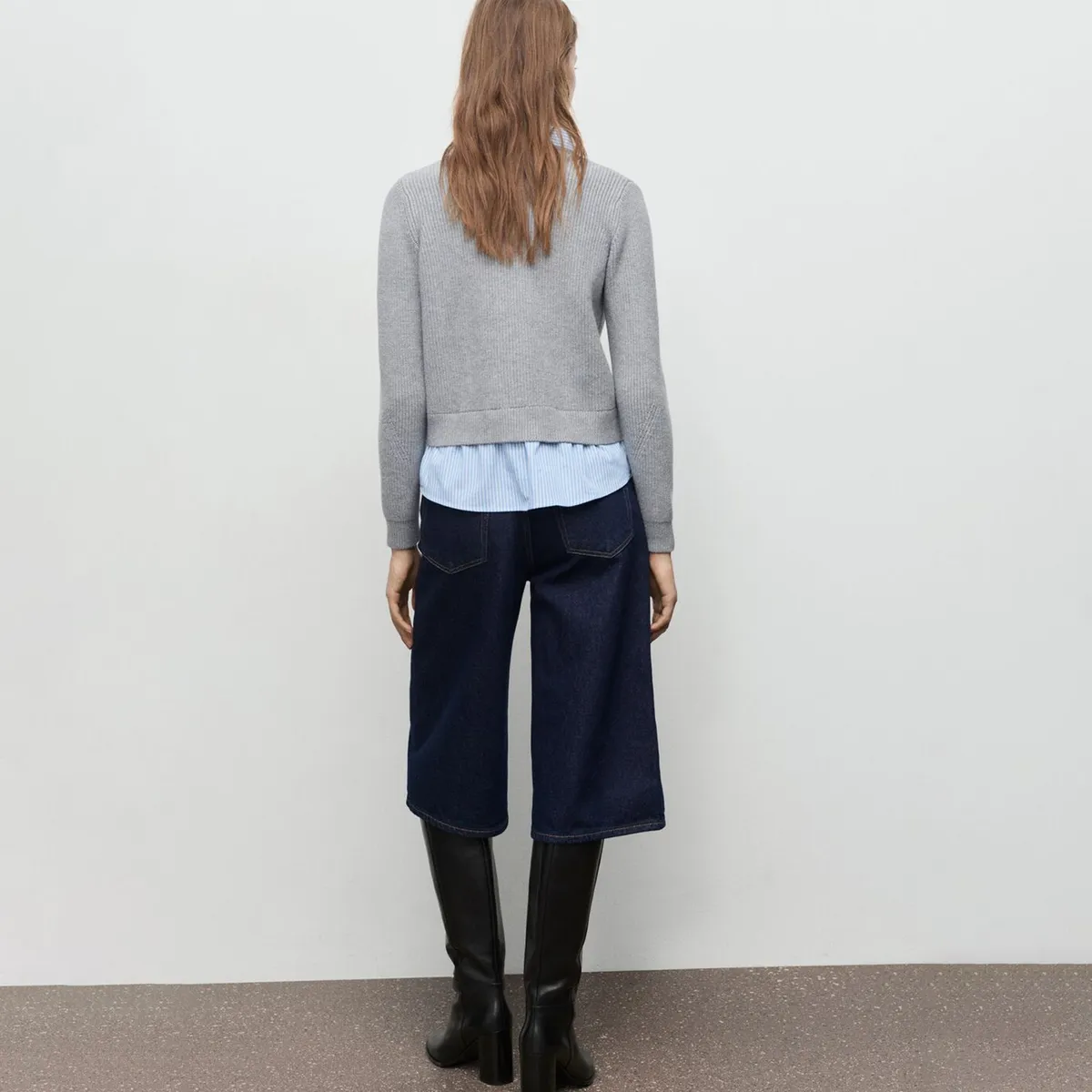 MANGO - Chaleco Punto Combinado Mujer Mango