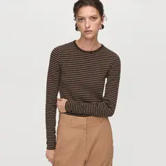 MANGO - Polera Rayas Manga Larga Mujer