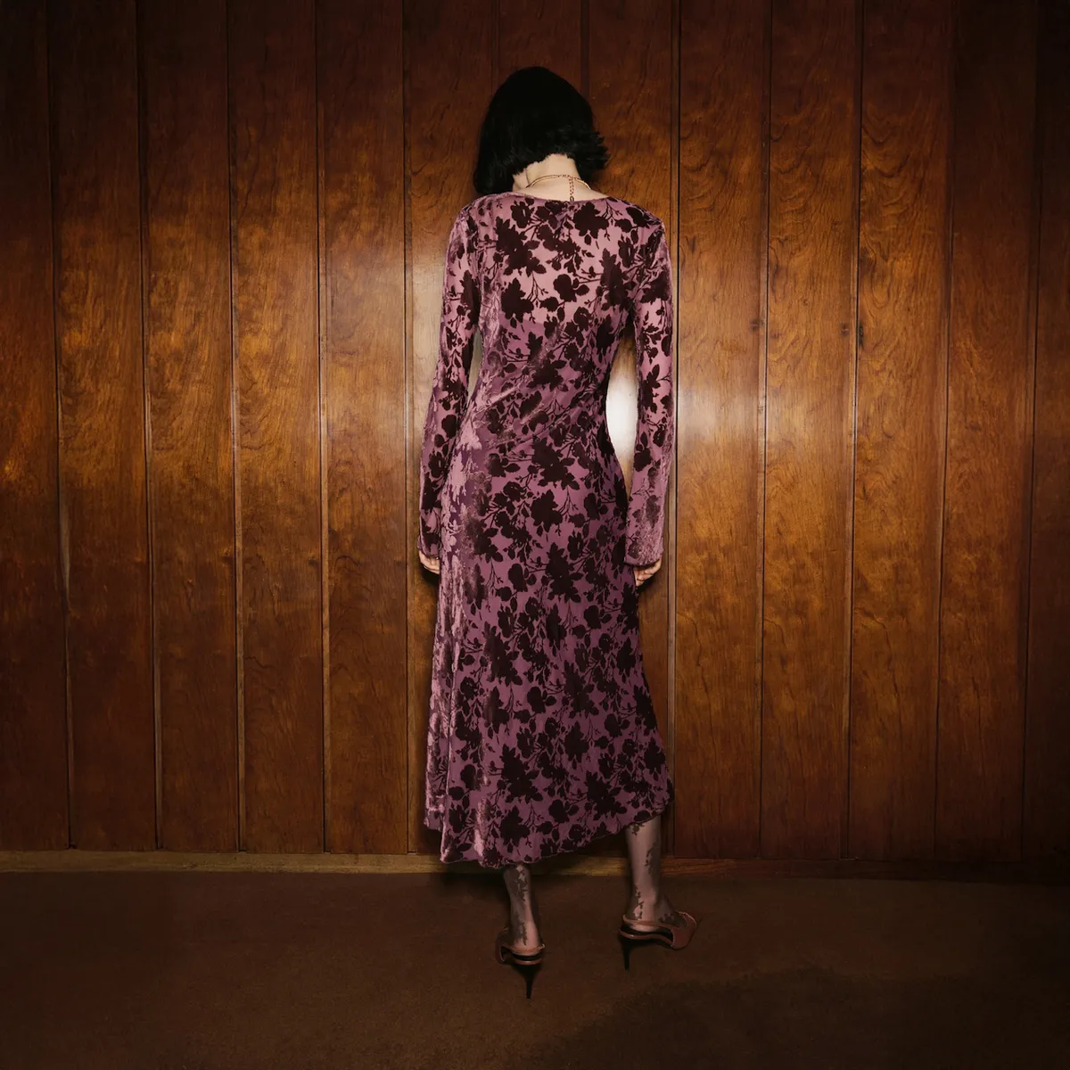 MANGO - Vestido Jacquard Floral Manga Acampanada Mujer Mango