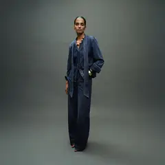 MANGO - Blusa Vaquera Lazo Mujer