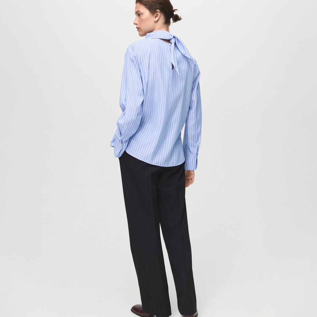 MANGO - Blusa Rayas Pañuelo Mujer Mango