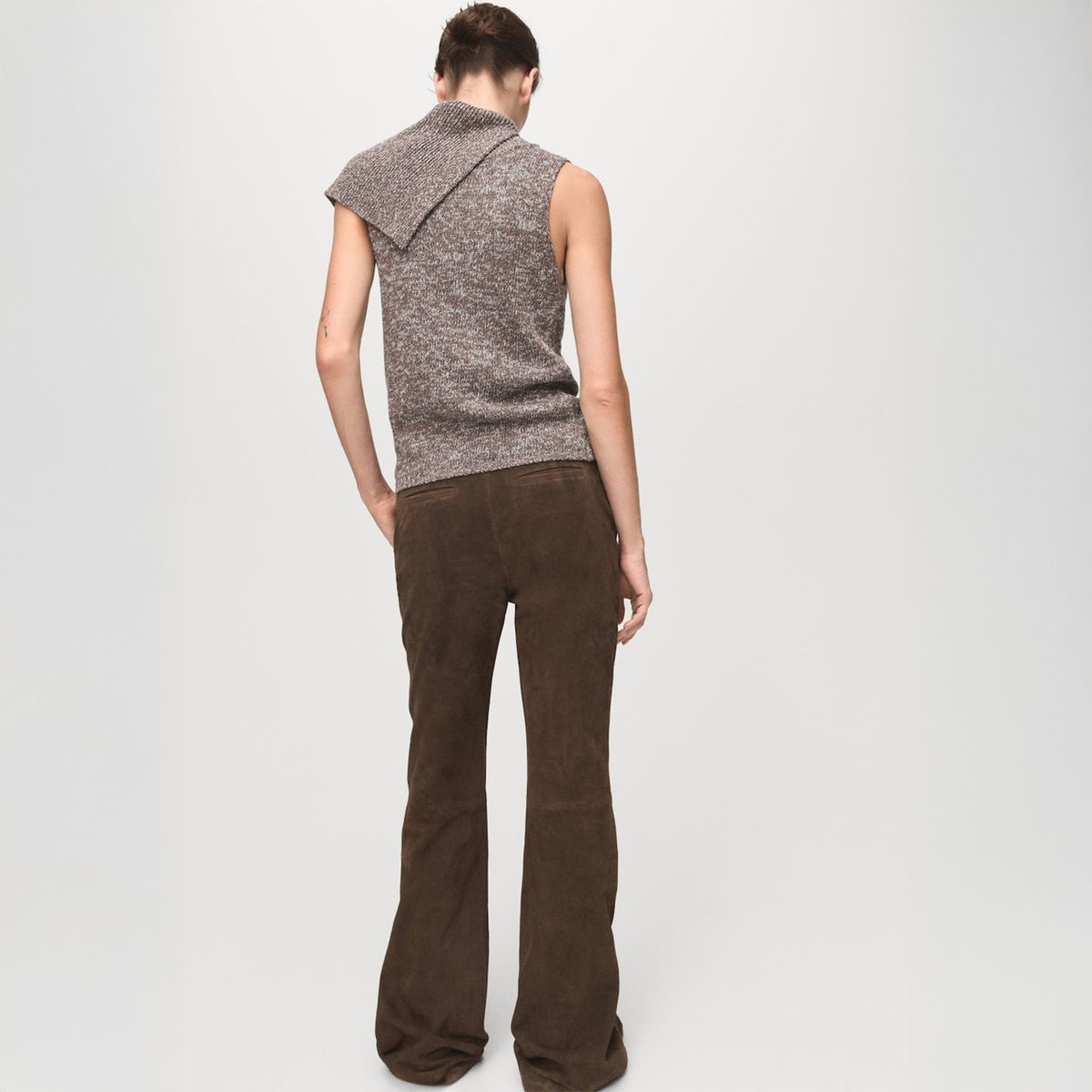 MANGO - Chaleco Jaspeado Cuello Envolvente Mujer Mango