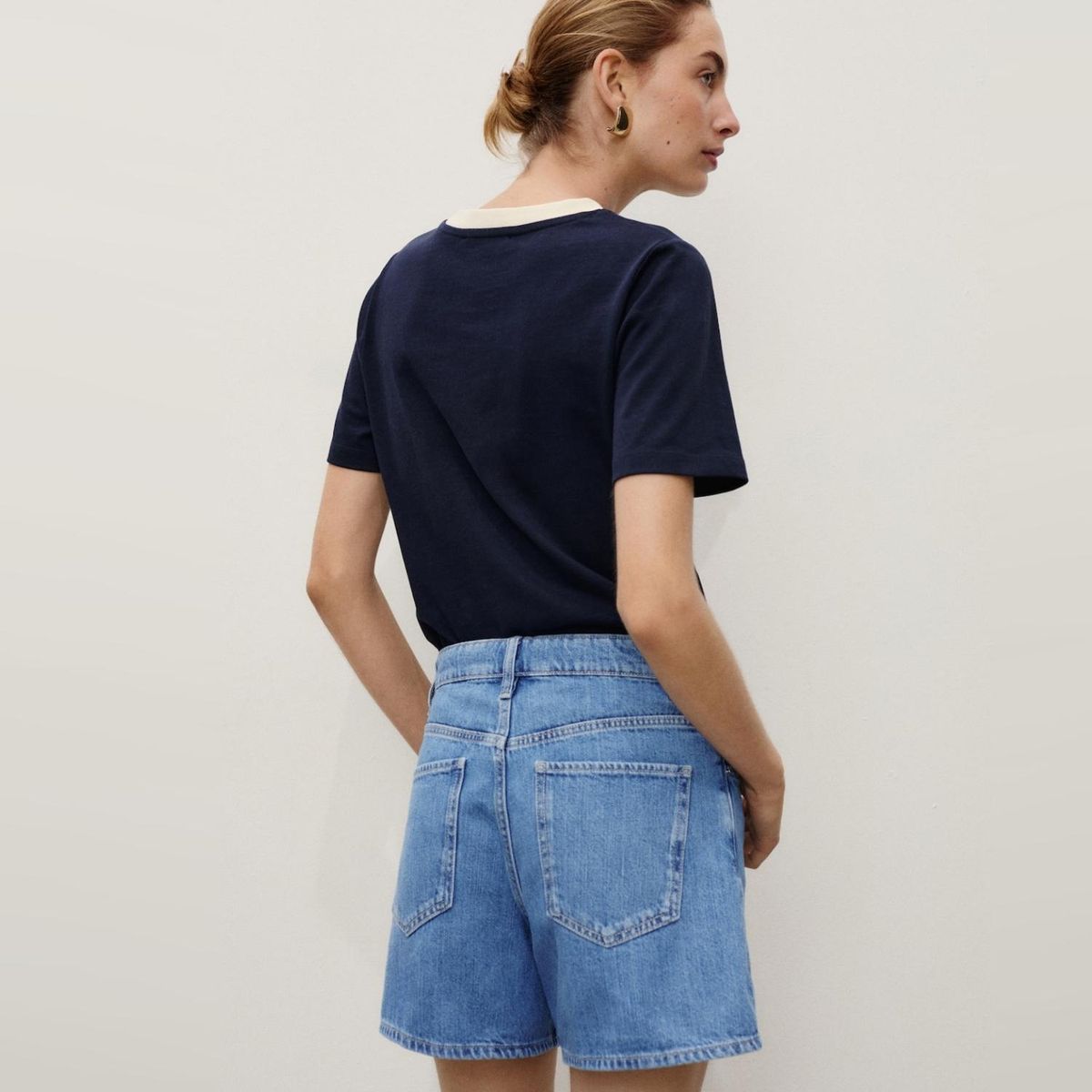 MANGO - Short Denim Recto Tiro Alto Mujer Mango