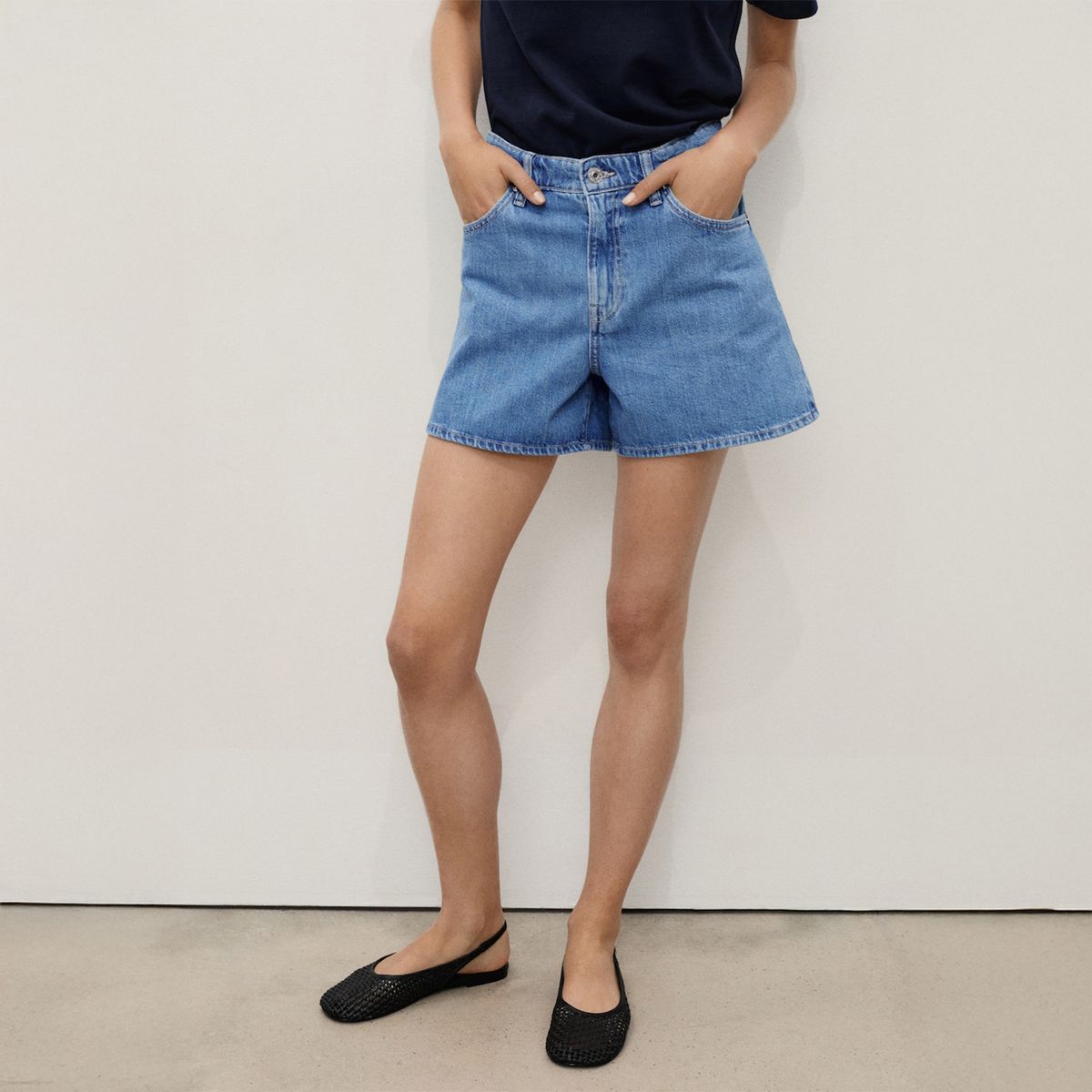 MANGO - Short Denim Recto Tiro Alto Mujer Mango