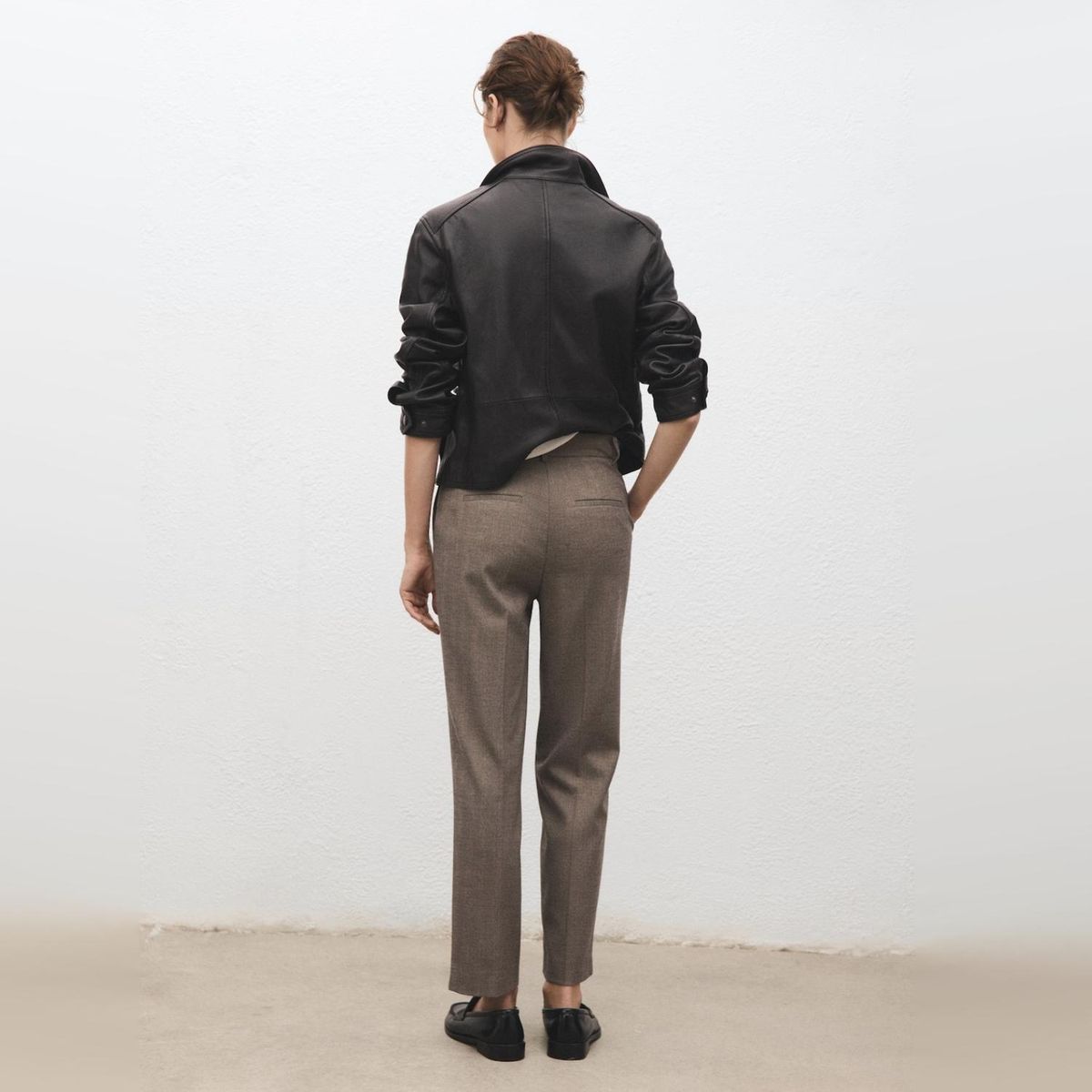 MANGO - Pantalón Entallado Crop Raya Diplomática Mujer Mango