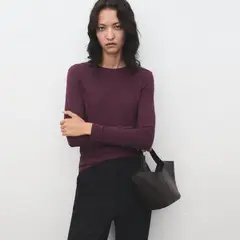 MANGO - Polera Manga Larga Mujer