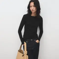 MANGO - Polera Manga Larga Mujer