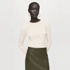 MANGO - Polera Manga Larga Mujer