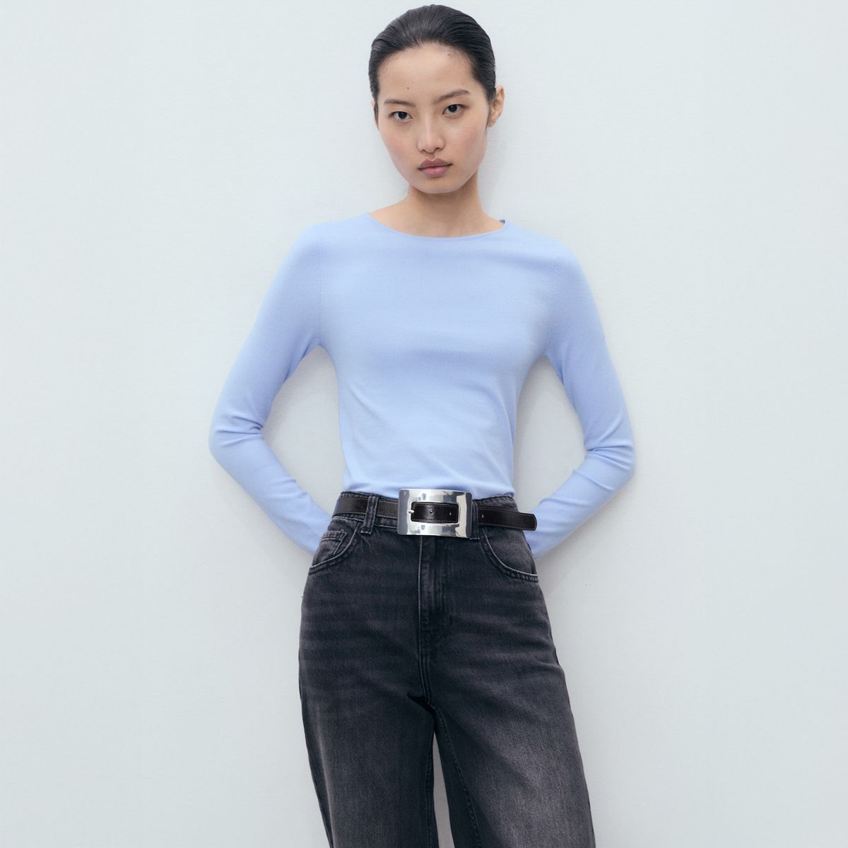 MANGO - Sweater Punto Fino Manga Larga Mujer Mango