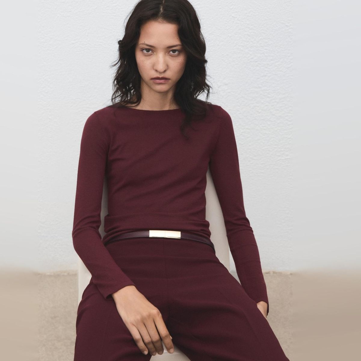 MANGO - Sweater Punto Fino Manga Larga Mujer Mango