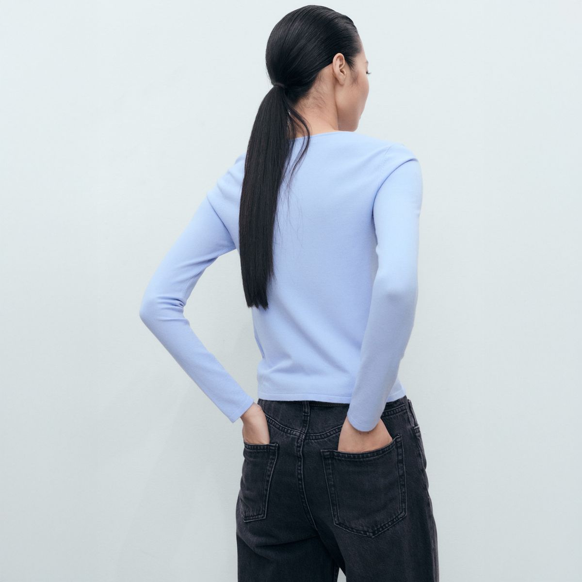 MANGO - Sweater Punto Fino Manga Larga Mujer Mango