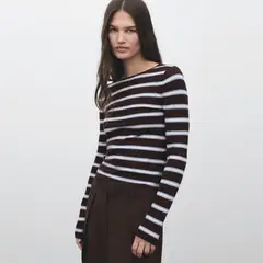 MANGO - Sweater Punto Fino Rayas Mujer