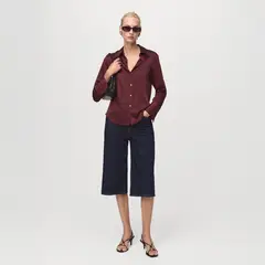 MANGO - Blusa Fluida Satinada Mujer