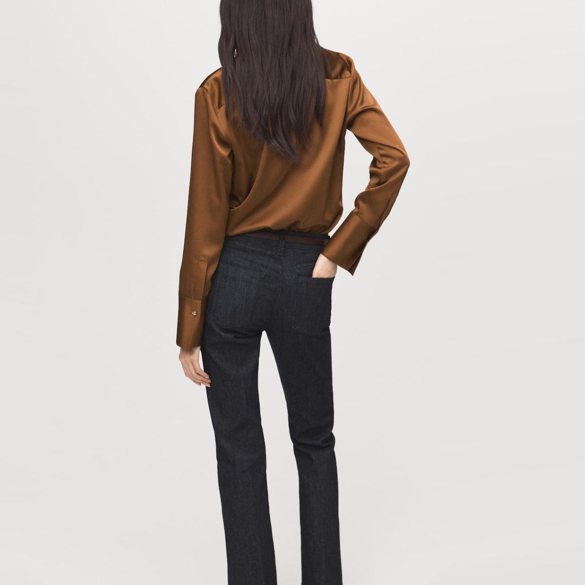 MANGO - Blusa Fluida Satinada Mujer Mango