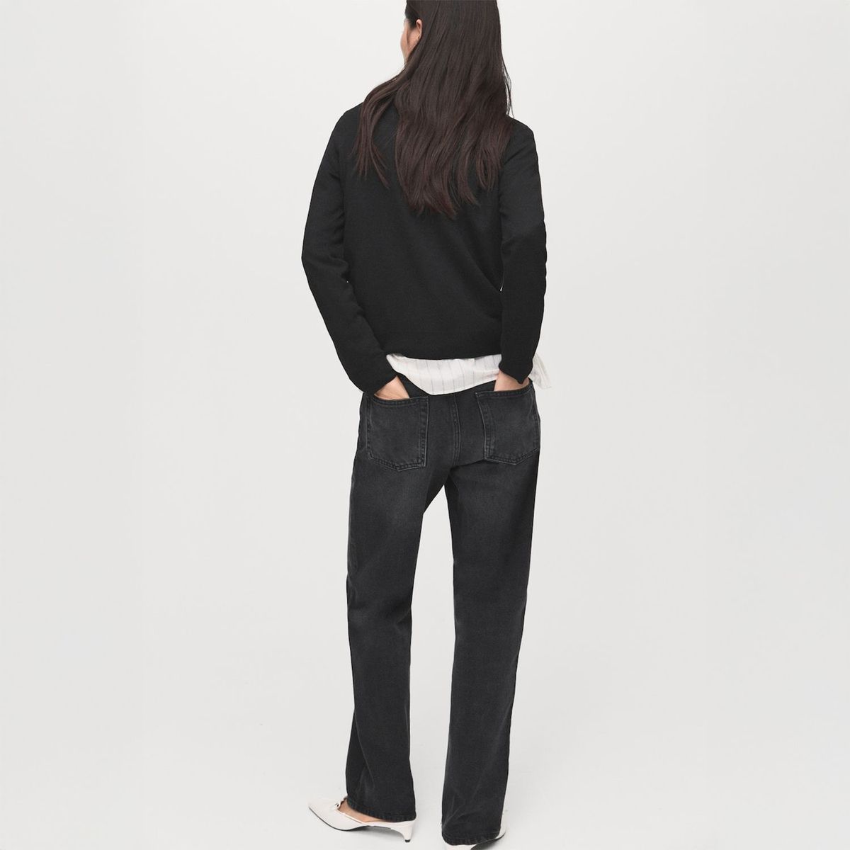 MANGO - Sweater Punto Fino Cuello Redondo Mujer Mango