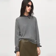 MANGO - Sweater Punto Fino Cuello Redondo Mujer