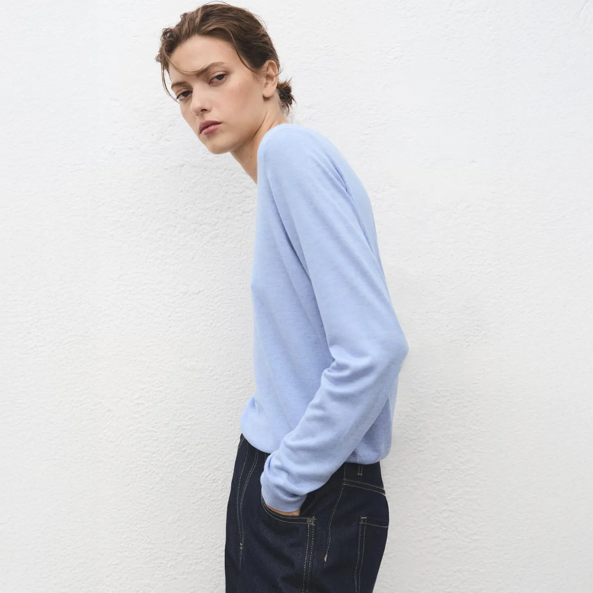 MANGO - Sweater Punto Fino Cuello Redondo Mujer Mango