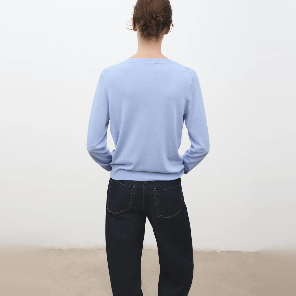 MANGO - Sweater Punto Fino Cuello Redondo Mujer Mango